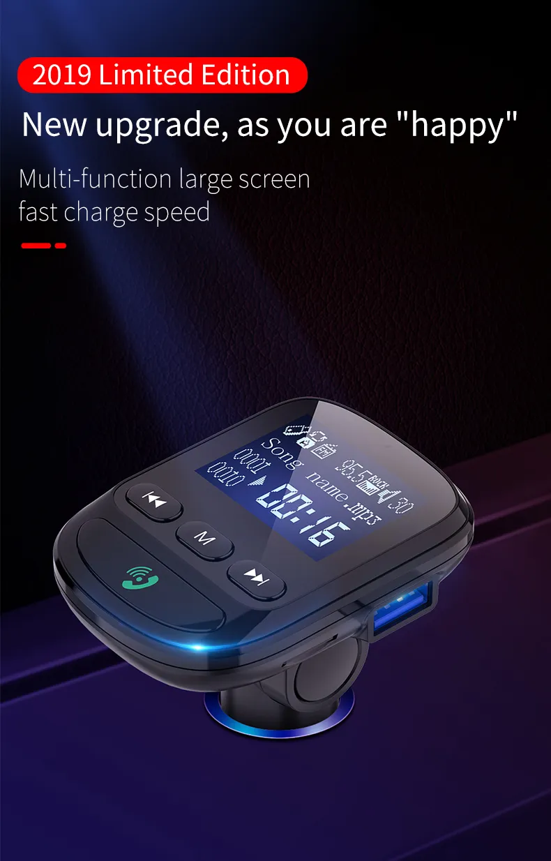 Car Bluetooth Hands Free MP3 Player FM Transmitter Car Wireless MP3 Car Charger BT06 From
