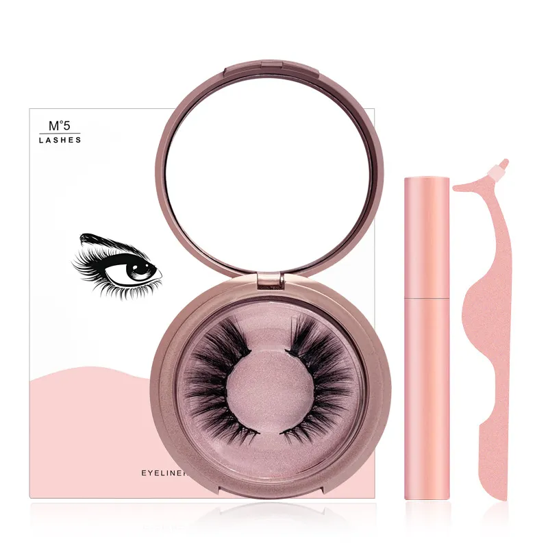 Magnetisk Mink Eyels med flytande Magnetisk Eyeliner Twezzer Magnet Ögonfransar Förlängning 3D Eyelash Magnetic Eye Lashes Eye Makeup Tools