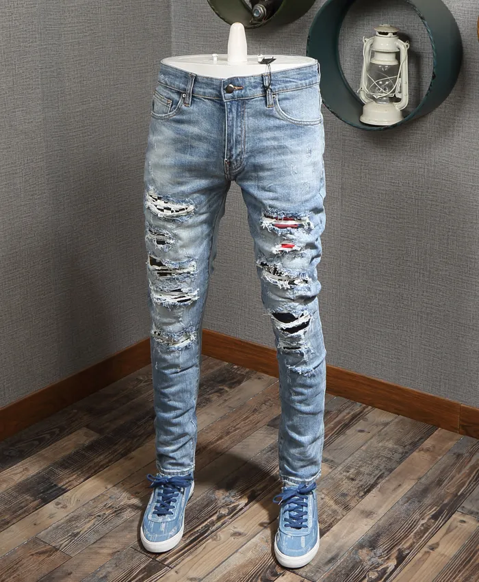 Ripped Jeans Patches Mens