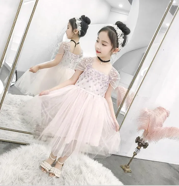 Cute Girls Dress 2020 New Summer Girls Clothes Flower Princess Dress Children Summer Clothes Baby Girls Dress Casual GD151