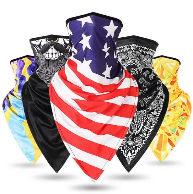 36 Style Outdoor-Sport-Radsportmaske Schnell trocknender Dreiecksschal aus Eisseide Hip Hop Bandanas atmungsaktive Reiten Angeln winddichte Sonnenschutzmaske