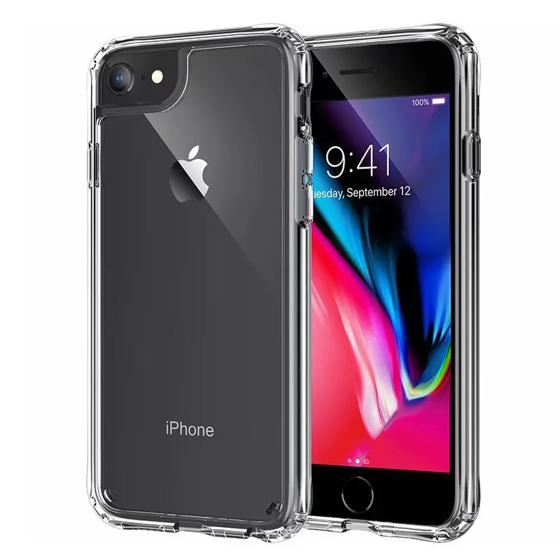 Air Armor Transparent Case Shockabsorbing Military Grade Protection Hard PC + TPU Frame voor iPhone 7 8 Plus SE 2020