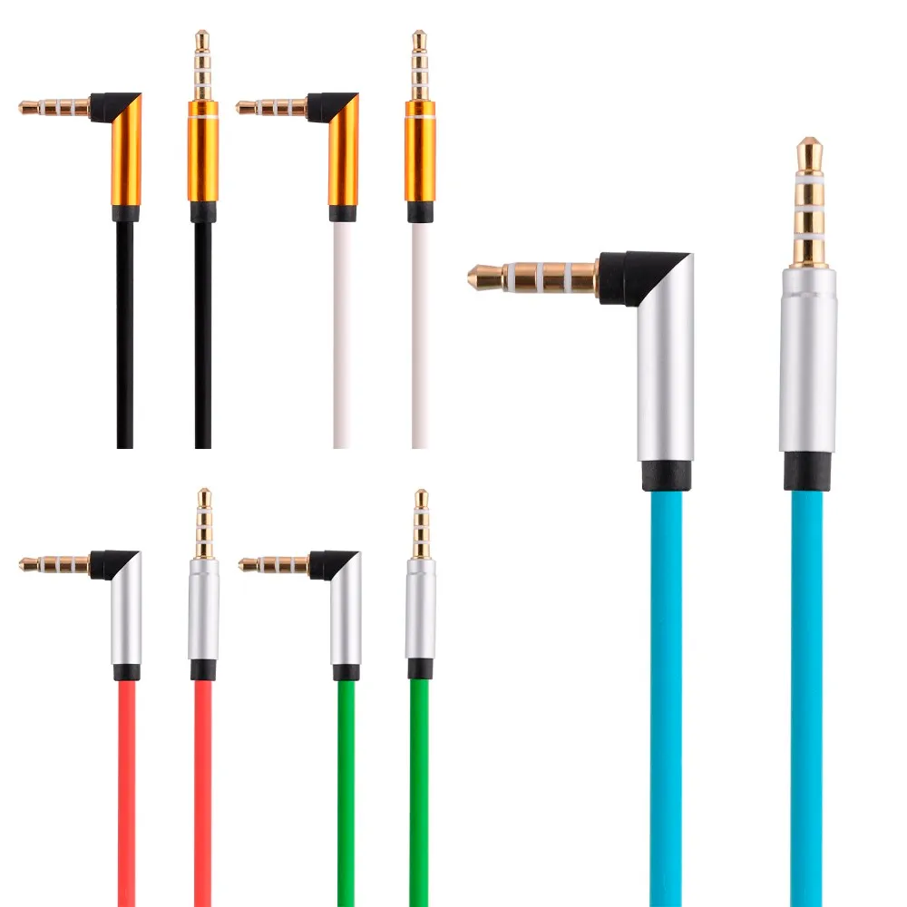 1M 3.5mm Audio Cable Connectors 90 Degree Right Angle Aux Cables For