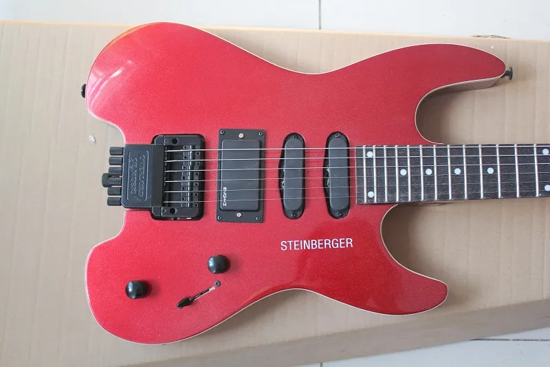 Metallic Blue/Red Headless 24 Frets Electric Guitar With
