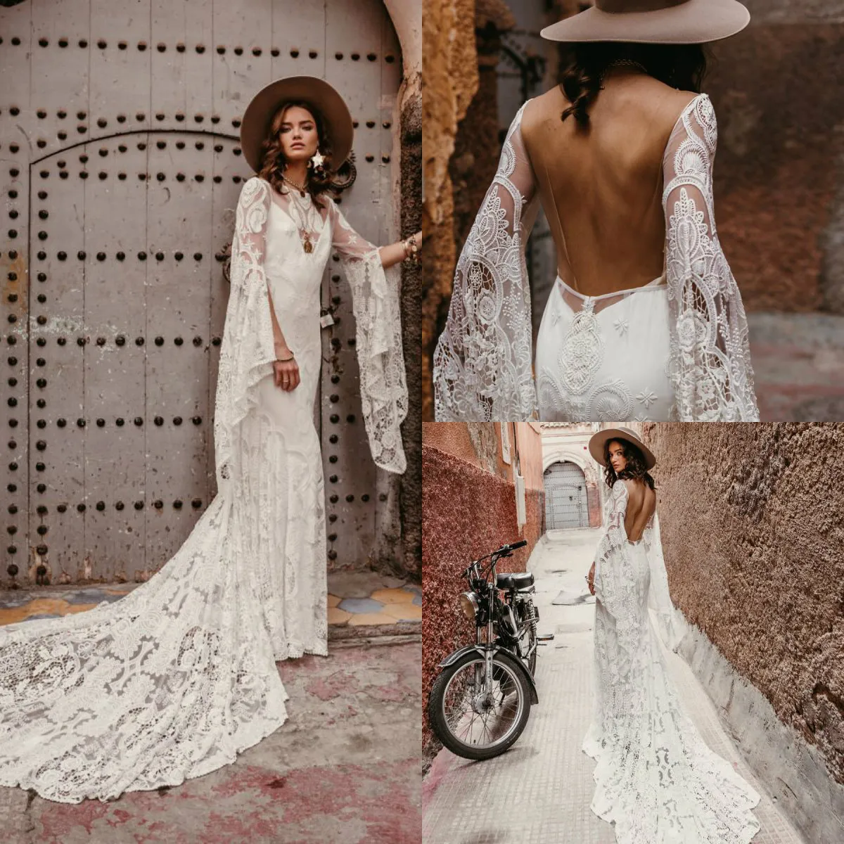 3/4 Sleeves Lace Top Bateau Neck Floor-length Dress Regency main image 1