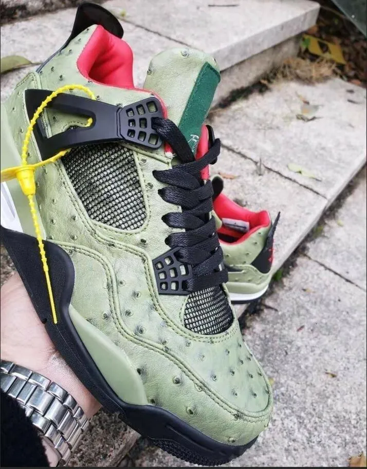 4 Travis Scott Cactus Jack The Shoe Surgeon Customs Men Basketball Shoes Desinger 4s Chaussures De Basket Ball Sports Trainer With