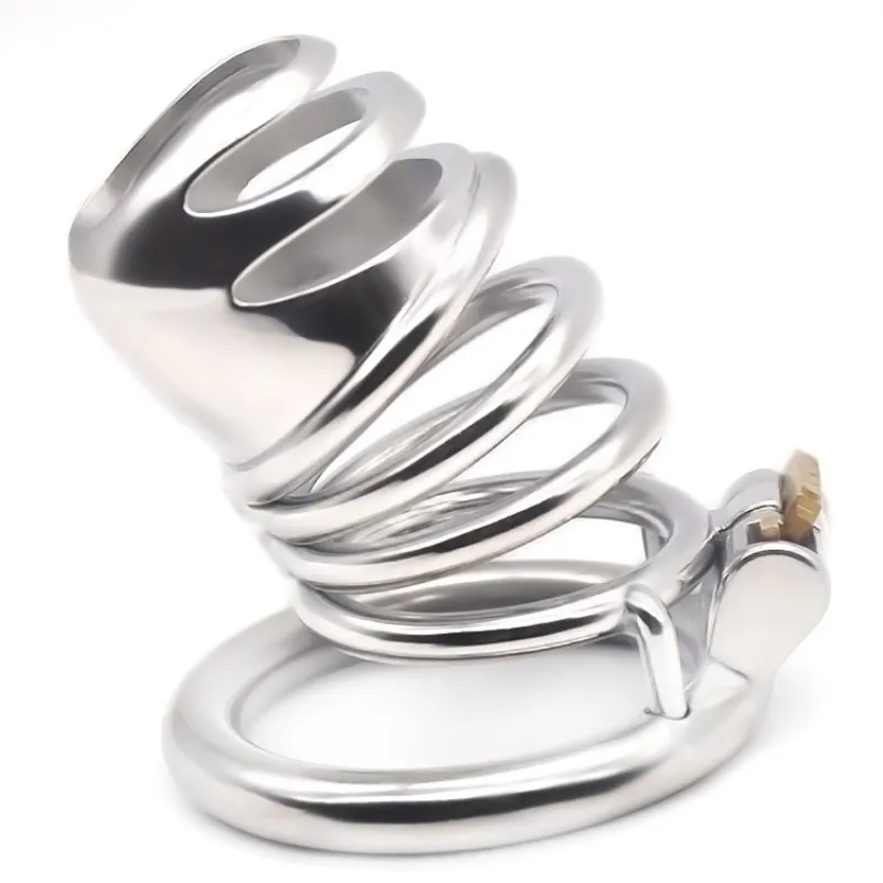 Sex Toys for Men Abstinence Stimulating Penis Lock Ring Gourd Head Chastity Cage SM Chastity Device 40/45/50mm to Choose