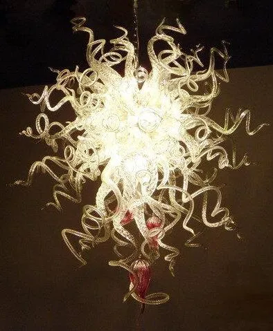 Lampade Lampada a sospensione in cristallo a LED a forma di fiore contemporaneo Decorazione artistica per interni Illuminazione Lampadario in vetro soffiato a mano