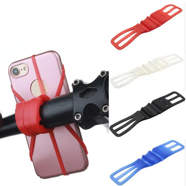 Vendita calda Presa in silicone Porta telefono per bicicletta Supporto per supporto per telefono cellulare con fascia per manubrio per bici da moto