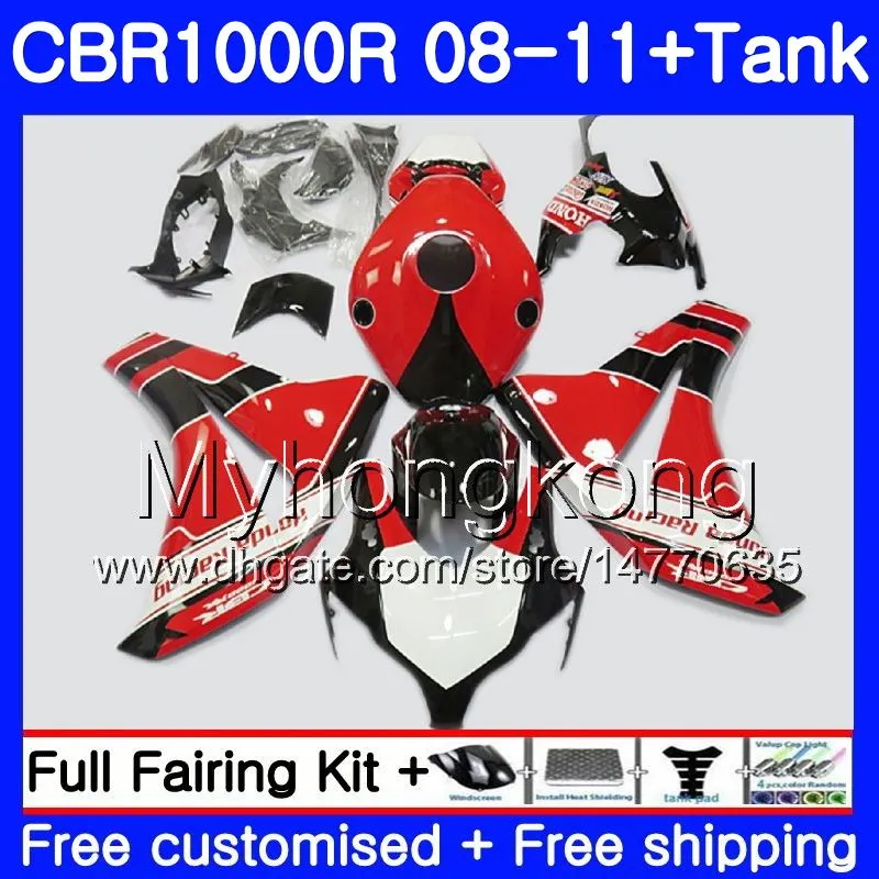 Corps + Réservoir Pour HONDA CBR 1000RR CBR 1000 RR 2008 2009 2010 2011 277HM.45 CBR1000 RR 08 10 11 CBR1000RR 08 09 10 11 Carénage de cadre rouge