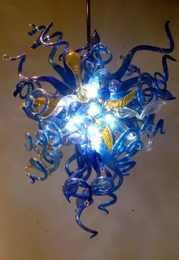 % 100 Ağız CE UL Borosilikat Murano Cam Dale Chihuly Sanat Avrupa Avize Cam Sanatı Lambası Asma Üflemeli