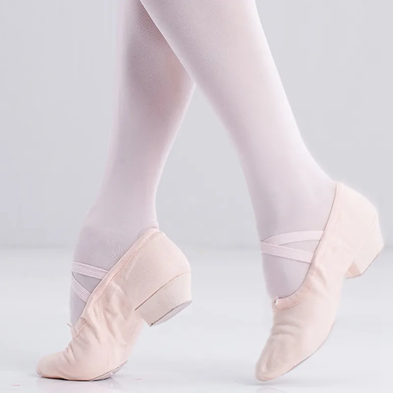Buty taneczne Dziewczyny Płótno Balet Dorosłych Practice Buty Płótno Niski Heeled Nauczyciel Dance Buty