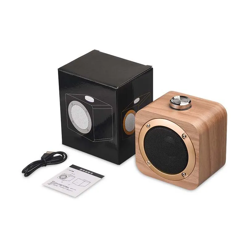 Altoparlante wireless Bluetooth in legno Altoparlanti Woden Surround Altoparlante per lettore musicale wireless in legno mini per computer del telefono