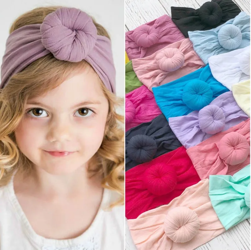 21 colori moda bambino turbante fascia in nylon palla super morbida boemia accessori per capelli bambini fasce per bambini 169 cm