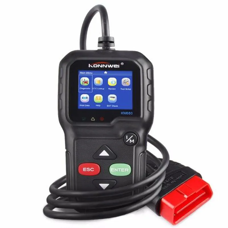 Konnewei KW680 OBD2 Kodläsare Universal bil Diagnostic Scanner Tool Full OBDII EOBD-funktioner