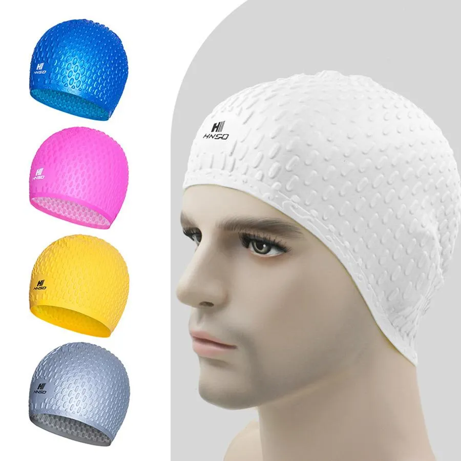 Swimming Cap Silicone Waterproof Swimming Caps Protect Ears Women Long Hair Waterproof Sports Swim Pool Hat DH1131