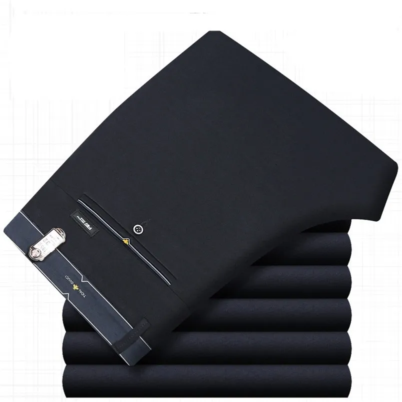 ICPANS MENS 바지 방향 사무실 공식 비즈니스 스마트복 폴리 에스테르 면화 클래식 웨딩 드레스 바지 블랙 블루 MX191118
