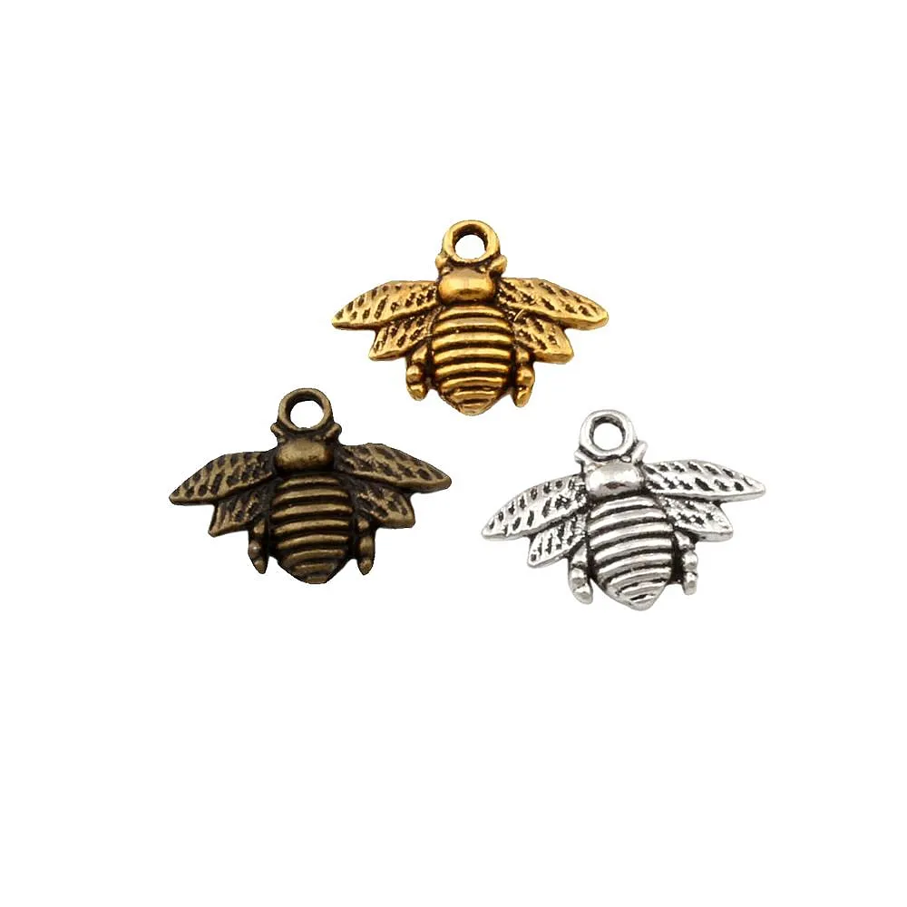 150Pcs/lot Alloy Lovely Bee Charms Pendants For Jewelry Making Bracelet Necklace Findings 16x20mm A-23