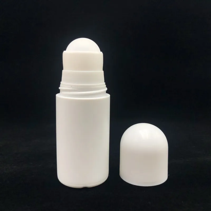 50ml hervulbare rol op deodorant containers flessen met plastic roller bal leeg herbruikbaar voor diy anti-transpirant etherische olie