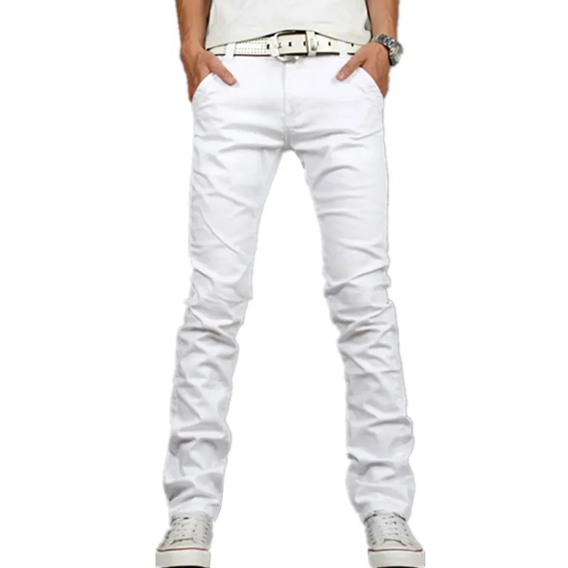 أزياء رجالي جينز تصميم مستقيم يتأهل الدينيم الجينز السراويل عارضة مرونة الدينيم السراويل الأبيض أوم زائد الحجم 28-40
