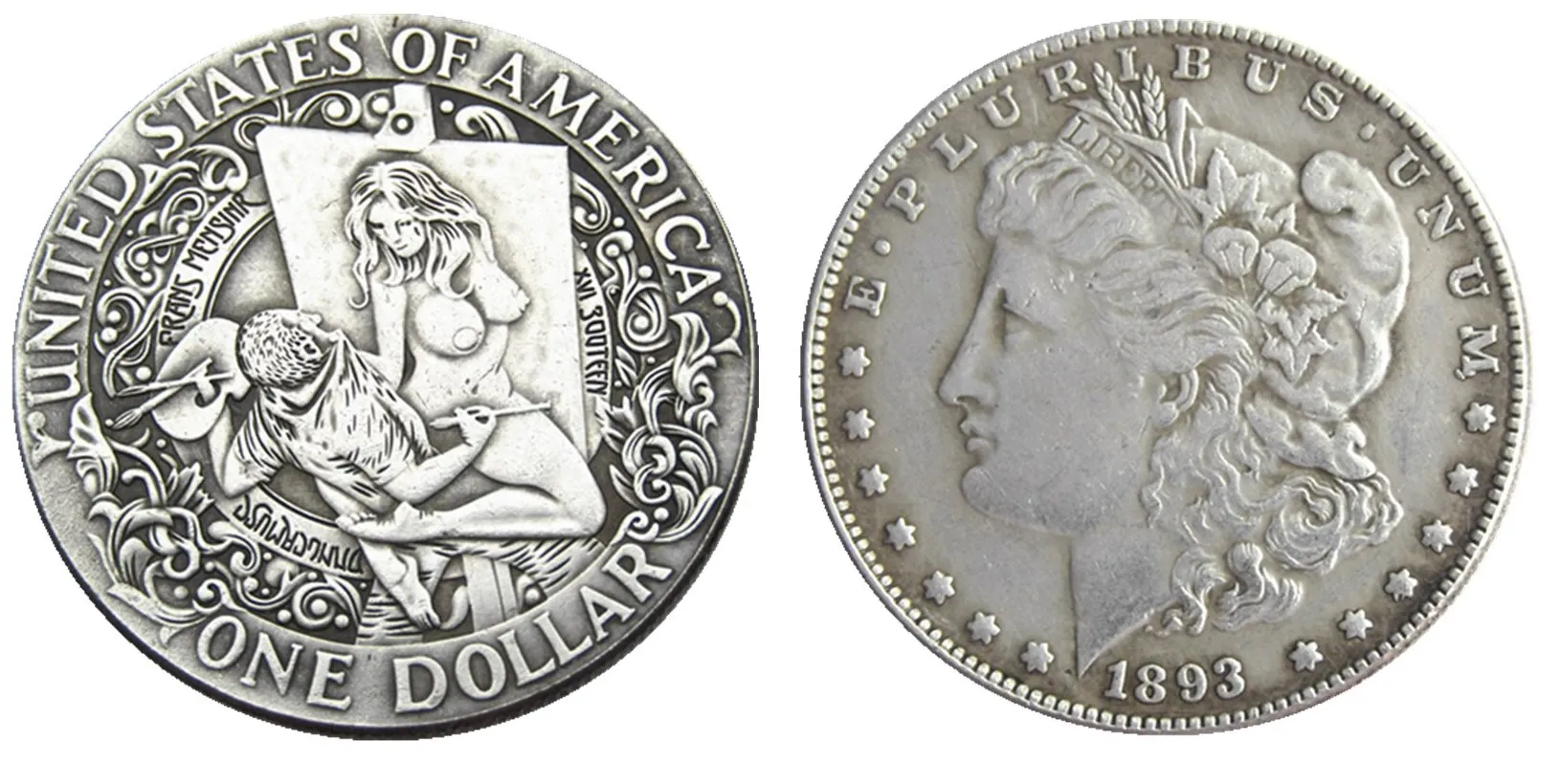 HB111-115 US Hobo Morgan 1 달러 공예 은금 도금 된 사본 동전 금속 다이 제조
