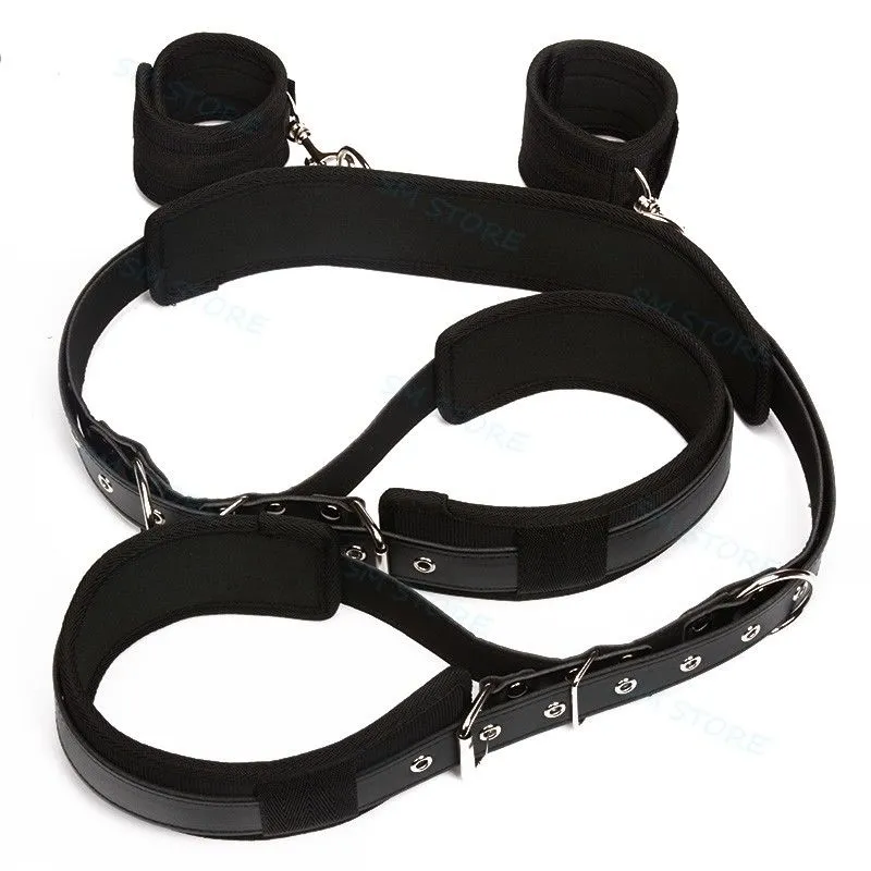 BDSM Sex Bondage Breast Restraints Thigh Sling, Leather - View #10