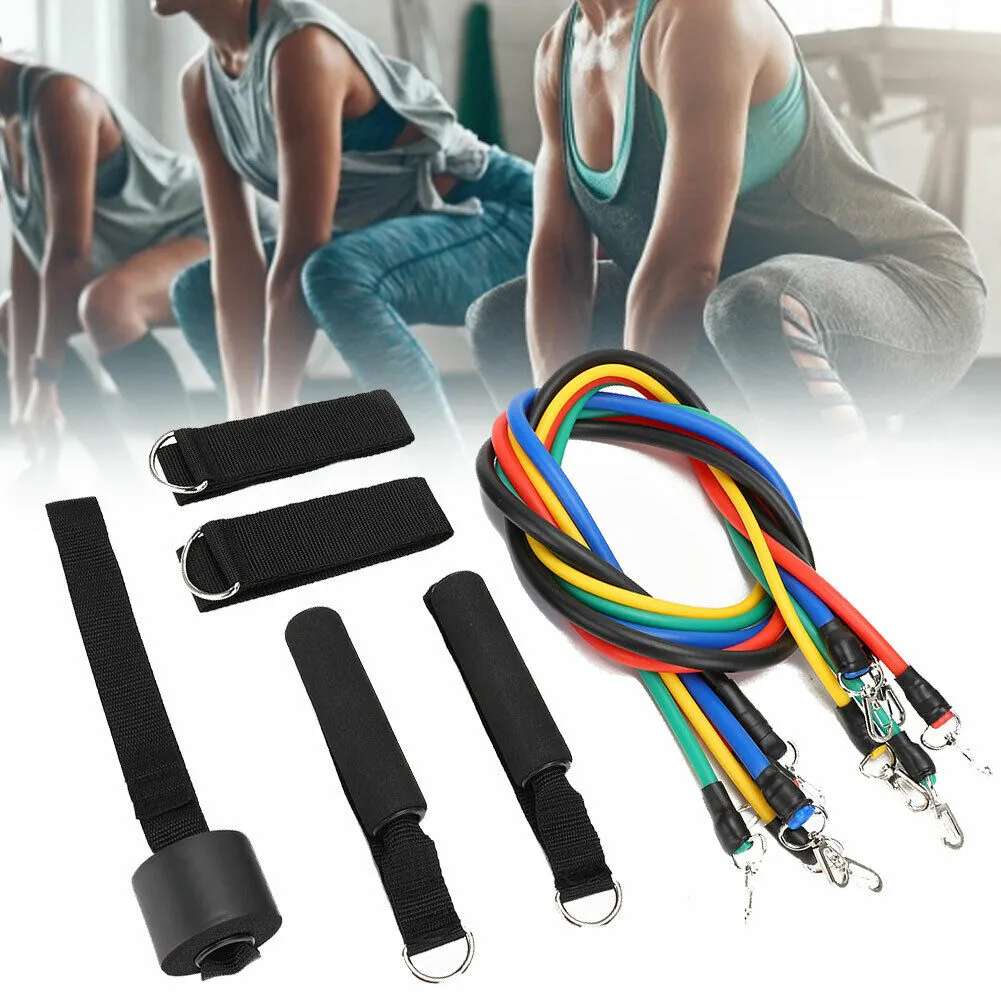 11pcs / set Corde de traction Exercices de fitness Bandes de résistance Tubes en latex Yoga Entraînement d'entraînement Bande de résistance élastique Party Favor CCA12183 10sets