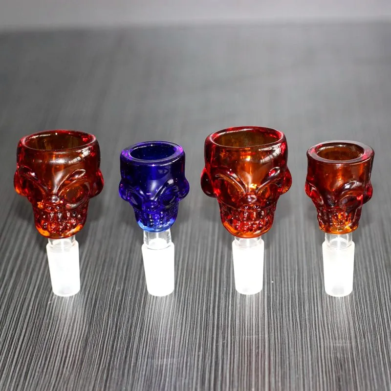 High Quality Skull Glass Bowl For Bong Hookahs Dab Rig 10mm 14mm 18mm water pipe Oil Rig Percolators Bubbler ash catcher