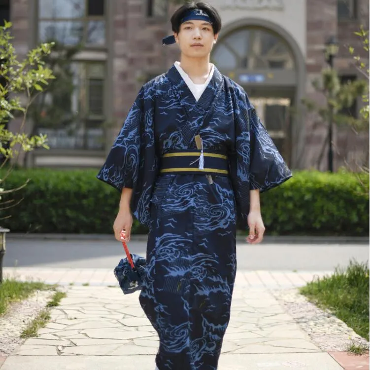 Politie Zwart Moedig Tokyo Osaka Pyjama Gewaad Formele Kleding Mannelijke Kimono Traditionele  Japanse Kledingstuk Man Standaard Kimono Polyester Mix Katoenen Badjas Van  42,21 € | DHgate