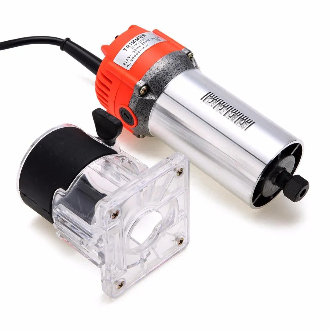 1Set 800W 220V Electric Hand Trimmer Wood Laminate Palm Router Joiner Tool 30000RPM 6.35mm Collet Diameter