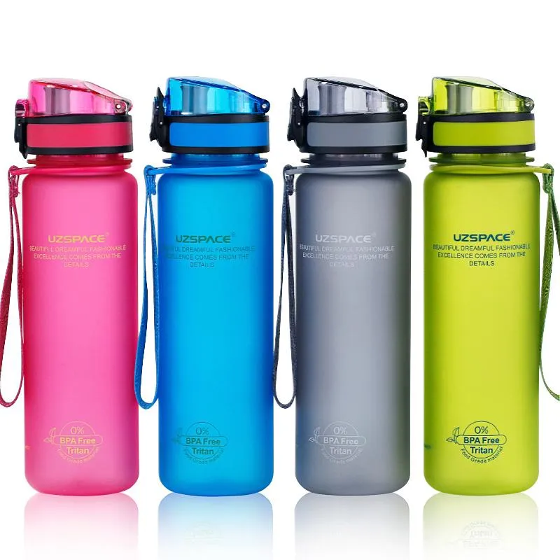 Bottiglie di acqua a perfetta tenuta Shaker sport esterno di bere il mio Bottiglia per acqua Tritan Plastic Eco-Friendly Drinkware BPA libero 500 / 1000ML