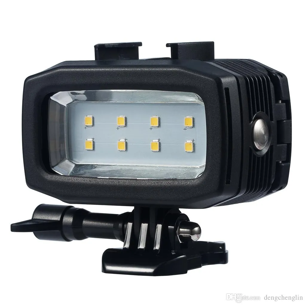 Sport Camera Underwater Light 40m Diving Waterproof Video LED-8 for Hero 6/5 DSLR3 Di fill light free shipping