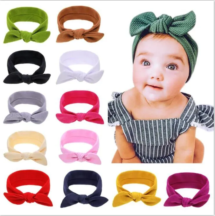 Girls Headbands Baby Bowknot Hairband Girl Lovely Bubble Texture Headwraps Children Elastic Princess Headwear Hair Accessories B859