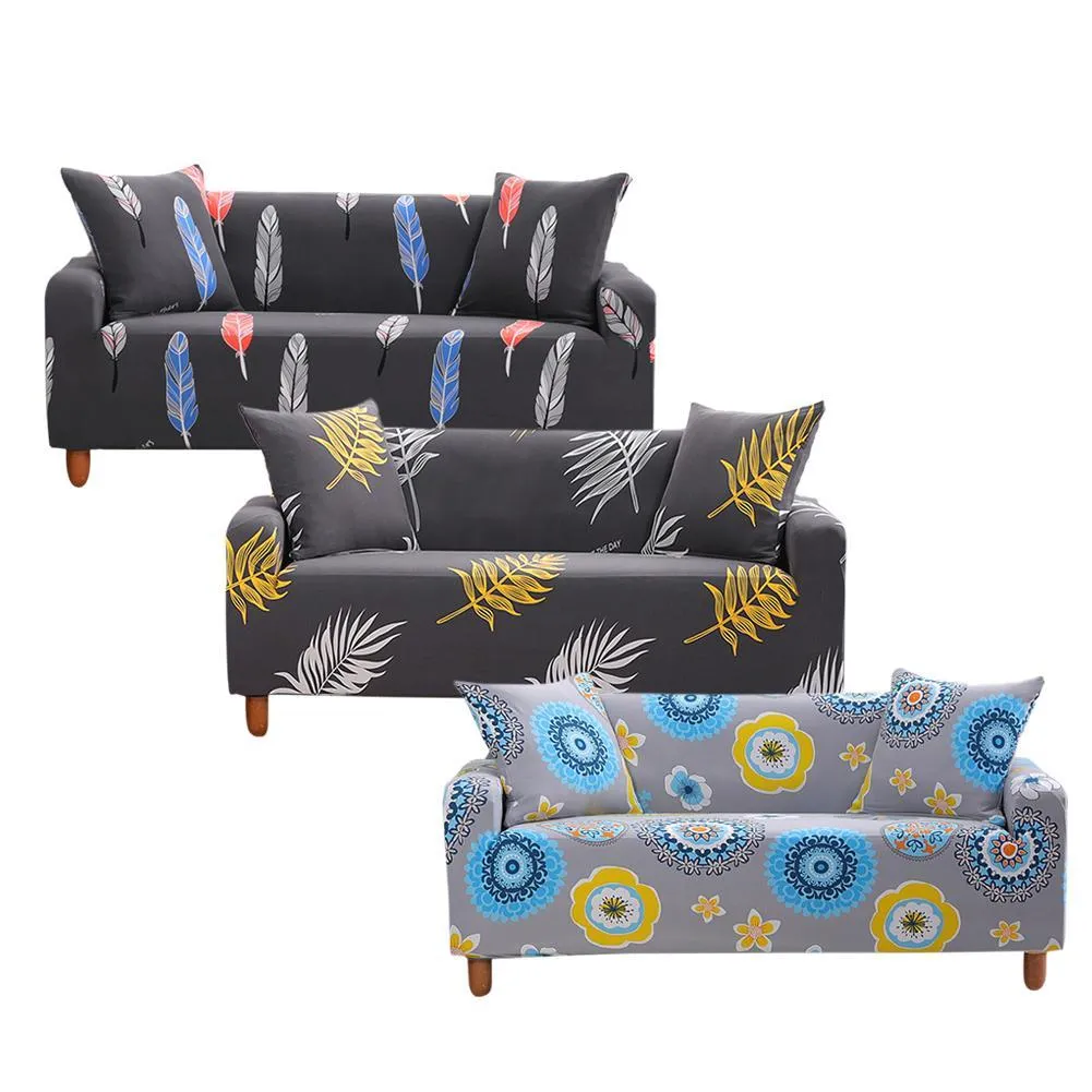 Gedrukte Sofa Cover Stretch Couch Cover, Sofa Slipcovers Stretch Fabric Seater voor Couches Elastische Force All Inclusive Full CoveredPrinted Sofa