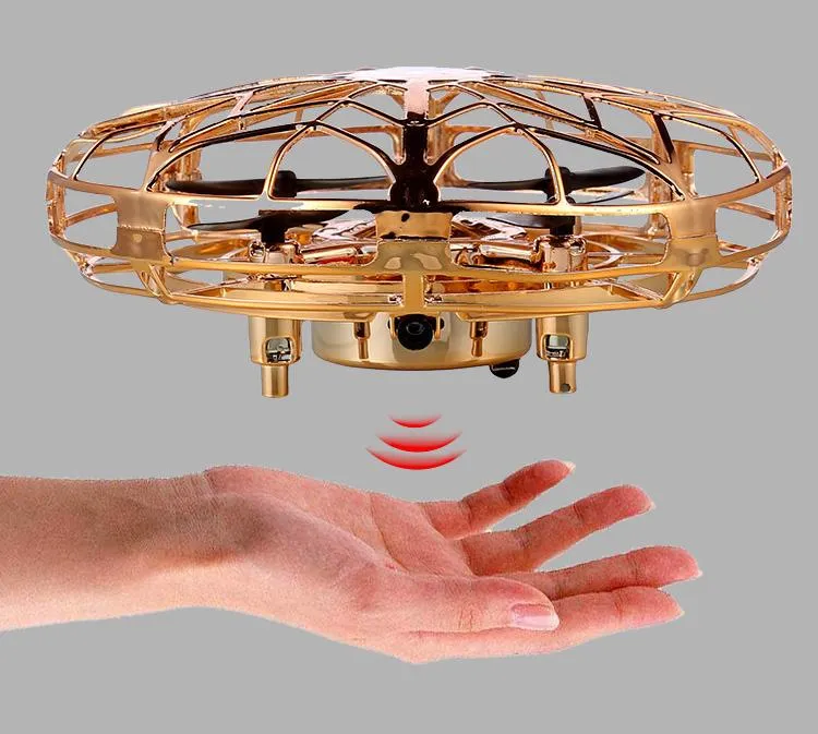 EMT MN2 4-axel UFO Induktion Flygplan Toy, Gsture Sensing Drone, Färgglada Ljus, USB Laddningsskydd, Kid Julfödelsedagspresent, 2-2