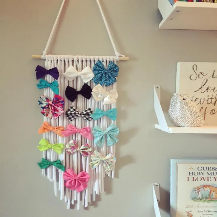 Supporto da parete Accessori per capelli appesi Arco Borse portaoggetti sospese Borsa portaoggetti per decorazioni da parete Boho Organizer da appendere Accessori per decorazioni da parete LSK194