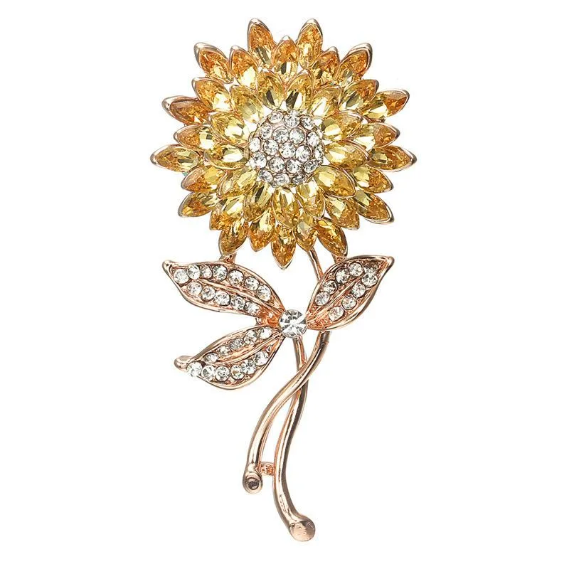 Girassol Diamante Broche alta Arquivos O broche de flor Sun