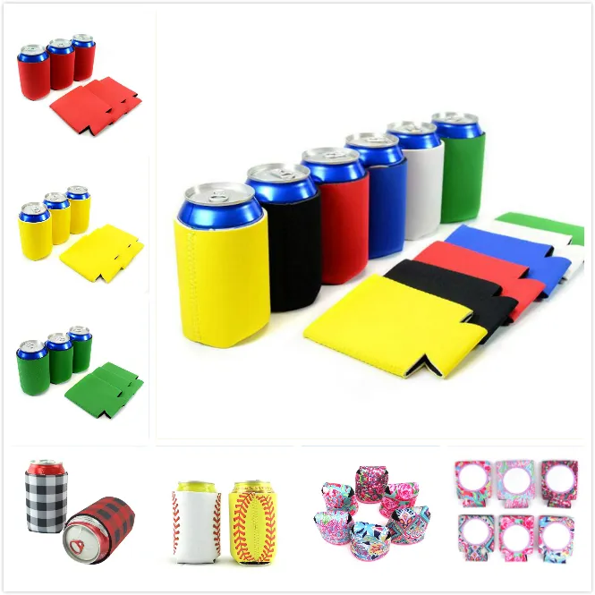 29 stijlen Milieu Bier Kunnen Houders Kleurrijke Stubby Houders Neopreen Feeder Cup Cooler Bags voor Wind Food Cans Cover Keukengereedschap