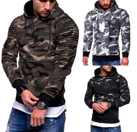 Mäns träning Träning Tröja Camouflage Pullovers Gym Fitness Man Running Tröjor Fick Hooded Sweatshirts Utomhus Hoodies