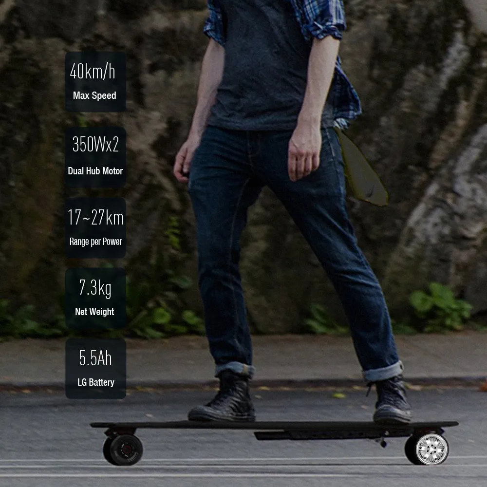 Koowheel 2nd Generation Electric Longboard 4 Wheel Electrico Hoverboard Elektryczny deskorolka Dual silnik Długi zasięg 42km Zestaw prędkości