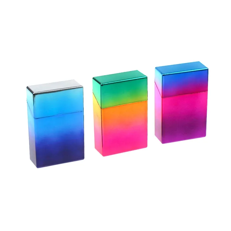 Colorful ABS Plastic Cigarette Case Portable Flip Cover Storage Box Innovative Design Beautiful Color Smoking Tool Hot Cake DHL Free