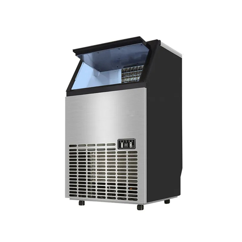 Máquina para hacer hielo HZB-50/A, tienda de té comercial, máquina para hacer cubitos de hielo automática inteligente para el hogar, 50kg/24h