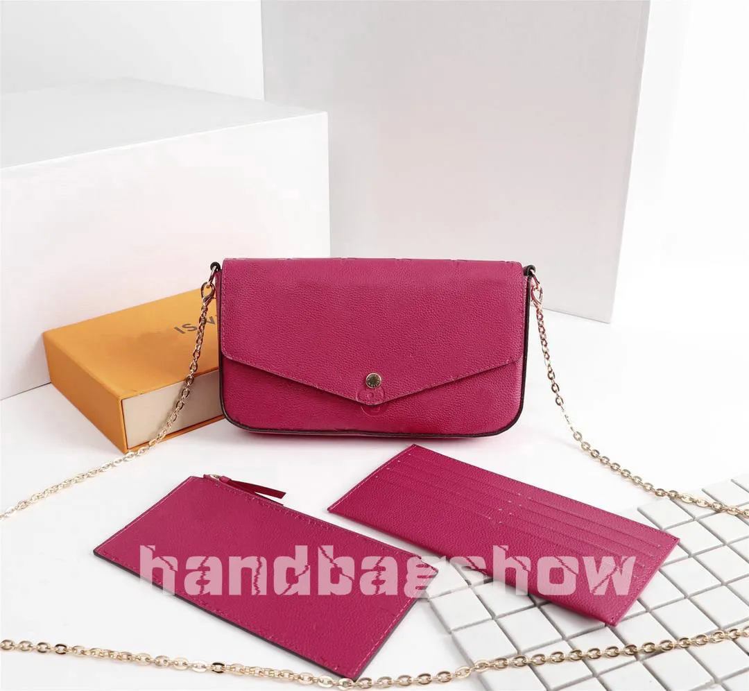 Kobiety Klasyczne Mody Damskie Mini Pochette Torba Mono Kwiat Trzy kawałek Zestaw Kobiet Skórzane Torby Na Ramię Crossbody Sprzęgła Wouch Portfele