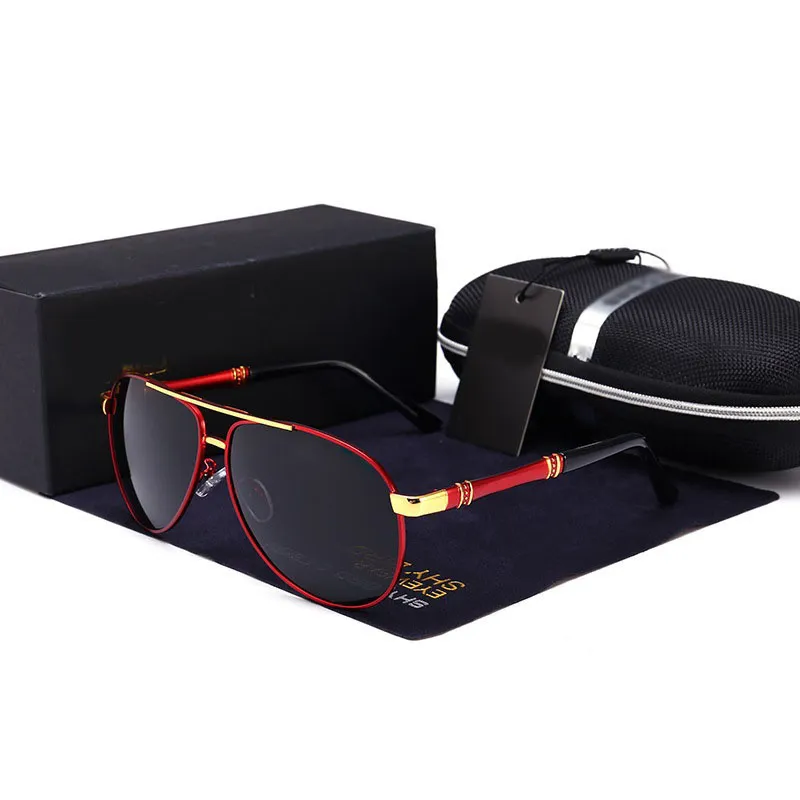 Солнцезащитные очки люксовица Дизайнерские дизайнерские дизайнерские пилотные поляризованные мужские очки очки Gafas Oculos de Sol Masculino для мужчин Эркек Гозлук