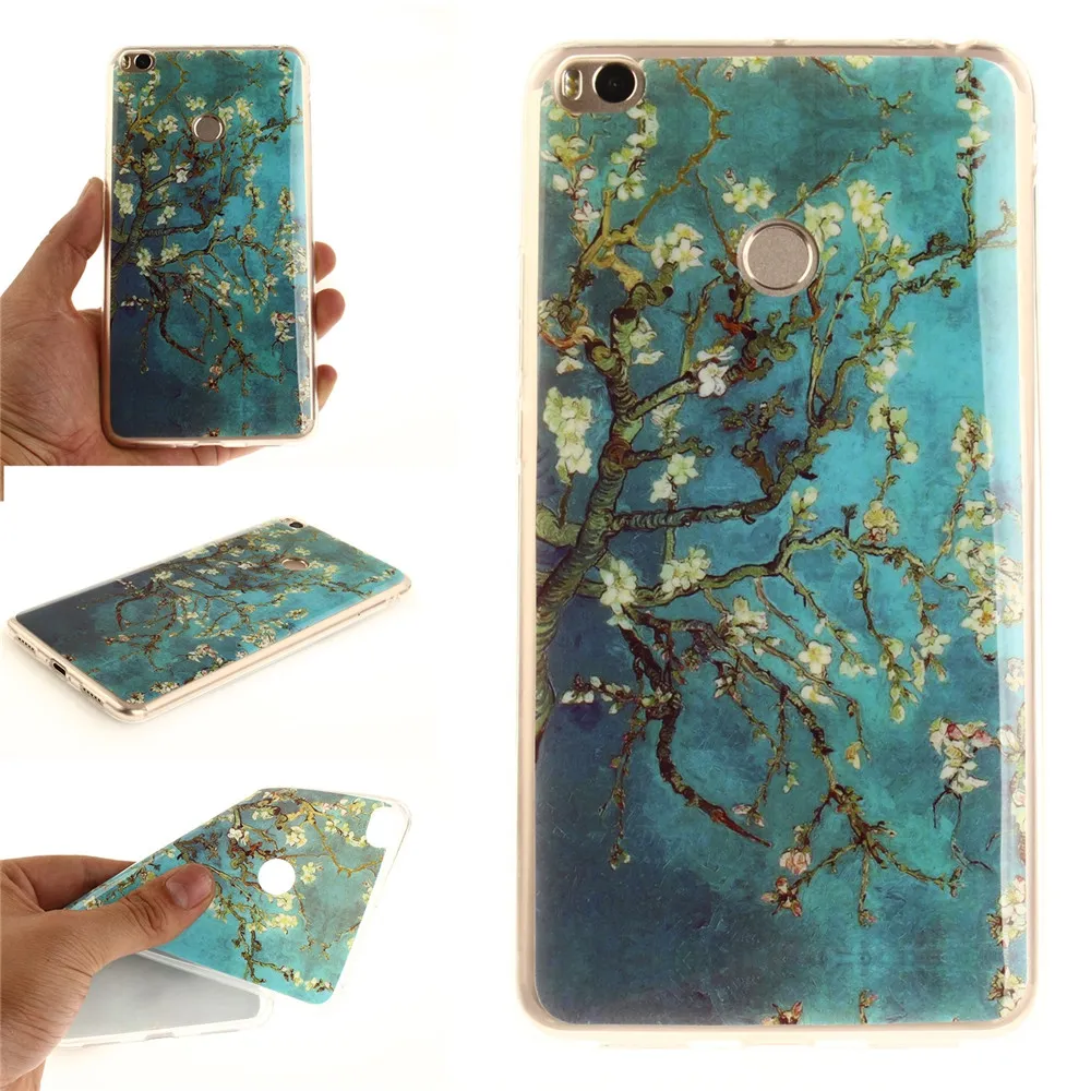 Apricot Blossom Pattern Soft Clear IMD Custodia TPU per smartphone Custodia Cover per smartphone per Xiaomi Mi Max 2