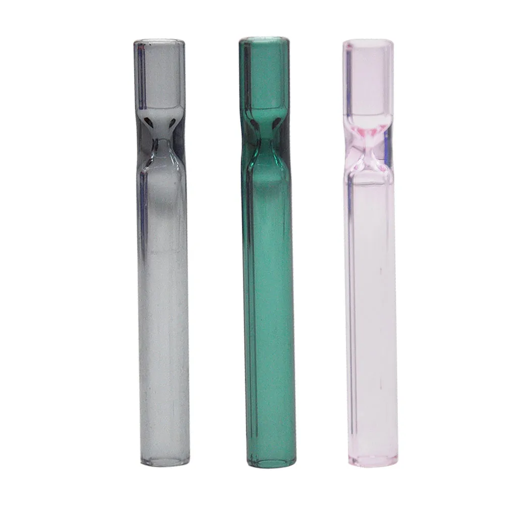 Premium Glass One Hitter Pipes Smoking Pipe 100MM Cigarette Holder Glass Dugout Pipe Tobacco Herb Pipes Accessories