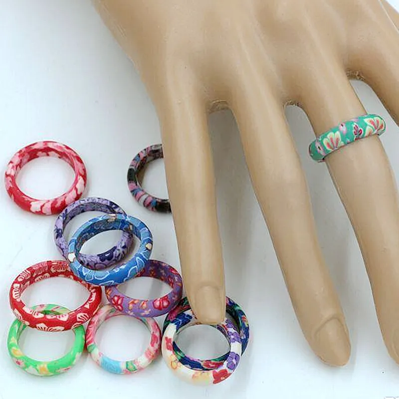 Ring, Mix Color Thin Polymer Clay Rings Fimo Brand Rings Mixed Sizes Female  Fashion Jewelry From Bead118, $34.49