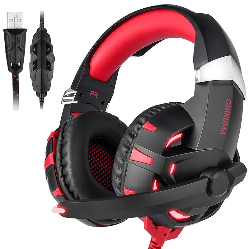 الألعاب سماعة Casque على PC ستيريو سماعات الرأس مع الميكروفون أضواء LED لوحي محمول / نيو إكس بوكس ​​واحد الساخنة