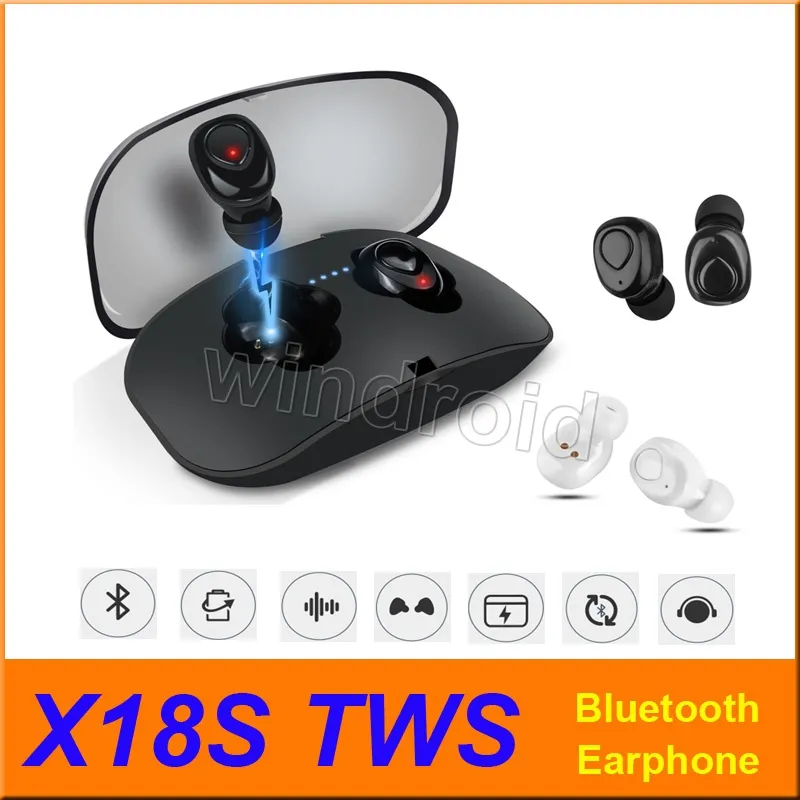 X18S TWS Bluetooth Earphone Wireless Earphones Earbuds Metal