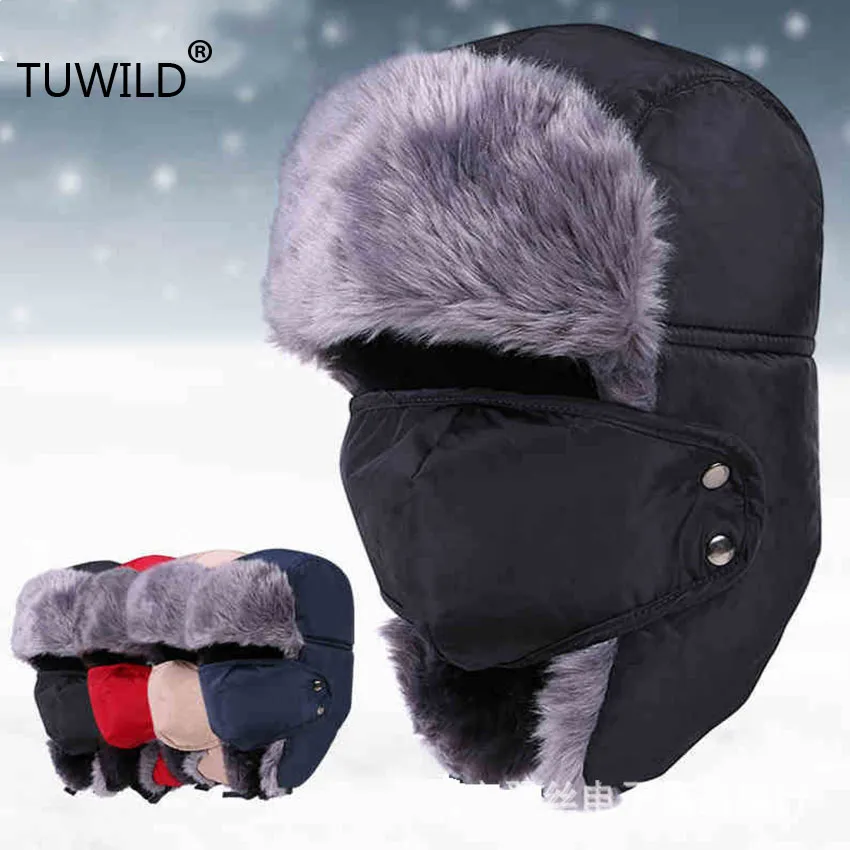 Winter Warm Earmuffs Mäns Hatt Mäns Ushanka Snow Cap Unisex Hat Ladies Vinter Ridmask